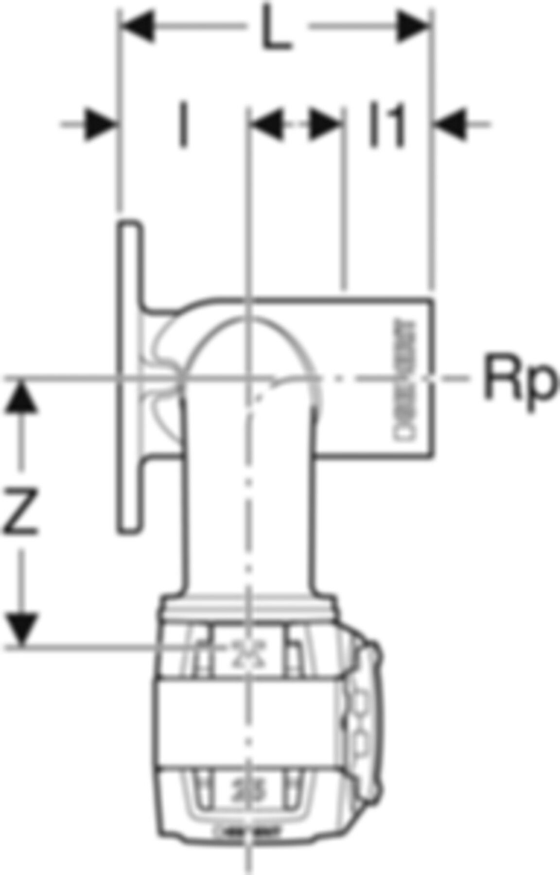 Doppelanschlusswinkel 90° - GEBERIT FlowFit
