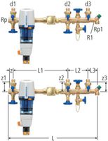 Standard-Verteilbatterie 1"x22x22x22 - mit Optipressveschr. Redfil rückspüllbar