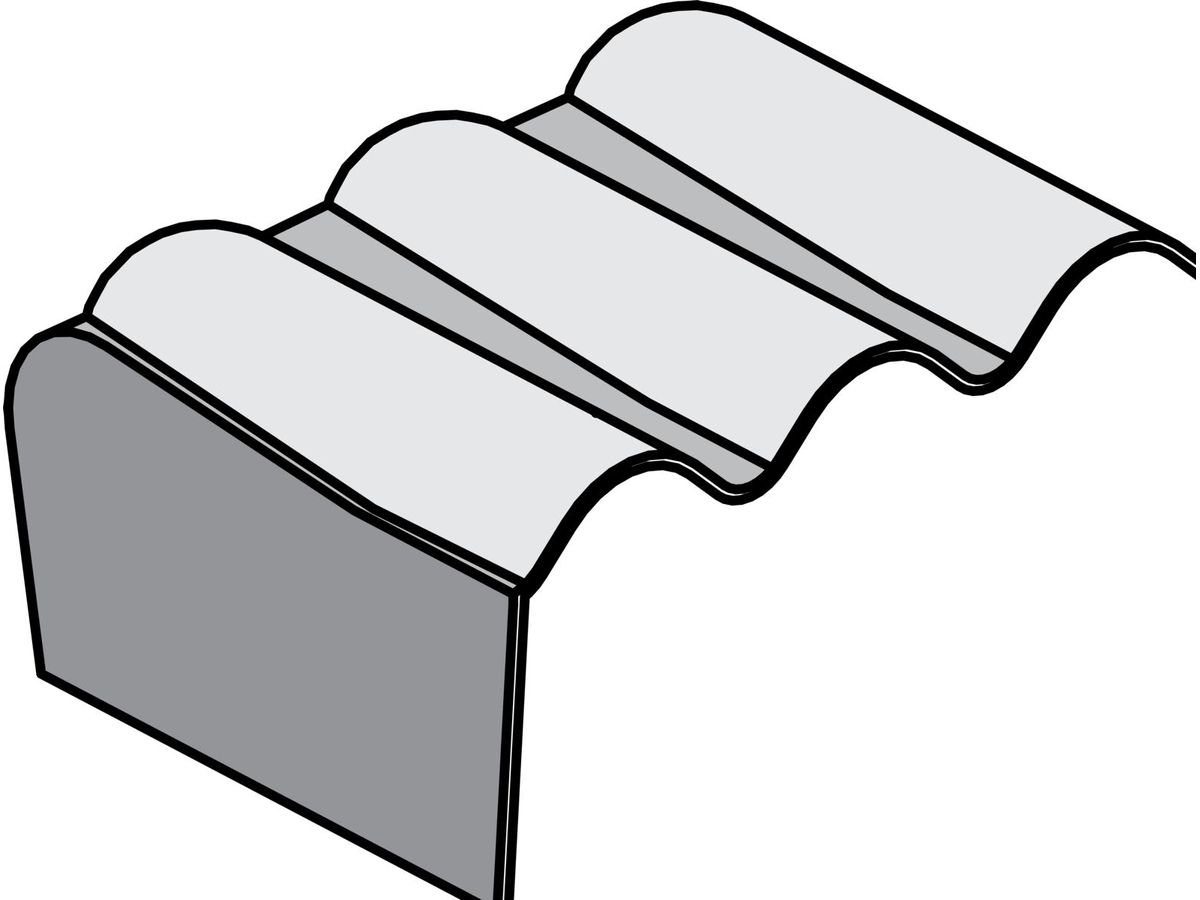 Wellplatten Pultfirstkappe 80° OA 22R - Abschluss rechts