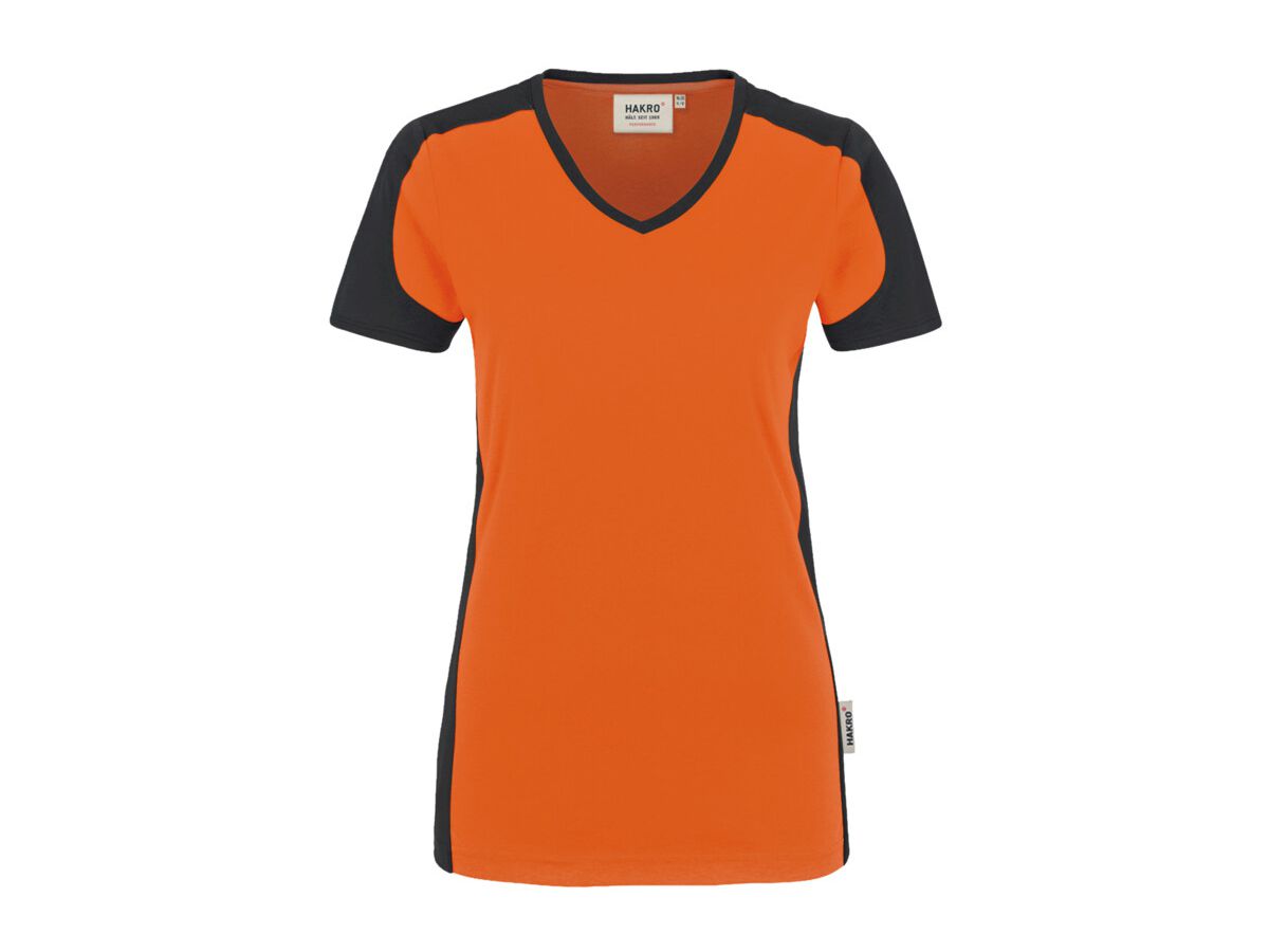 Damen-V-Shirt Contrast Performance - 50% Baumwolle, 50% Polyester, 160 g/m²