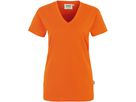 Klassisches V-Shirt mit feminimen V-Aus- - schnit. 100 % Baumwolle. Grössen XS-3XL