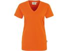 Klassisches V-Shirt mit feminimen V-Aus- - schnit. 100 % Baumwolle. Grössen XS-3XL