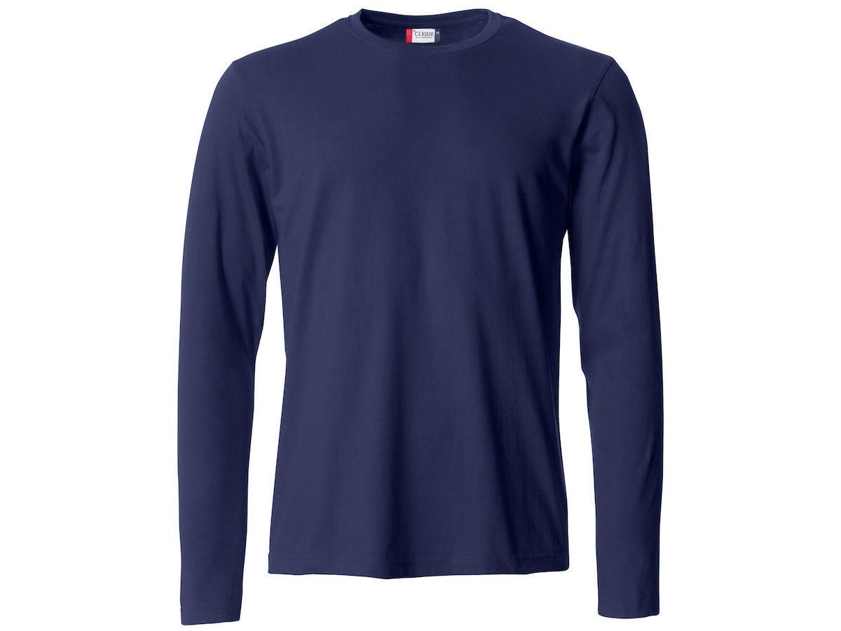 CLIQUE Basic Langarm T-Shirt Gr. 3XL - dark navy, 100% CO, 145 g/m²