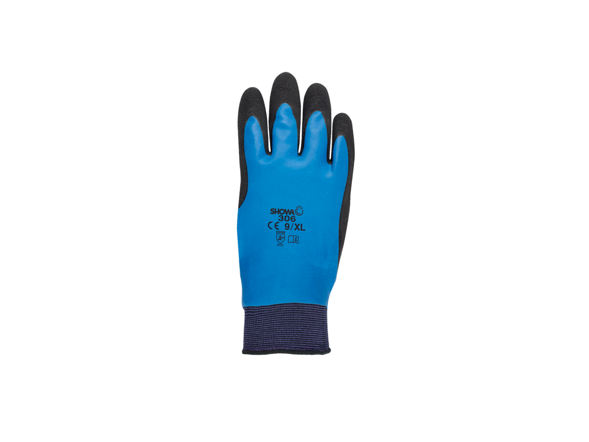 Schutzhandschuhe SHOWA 306 Naturlatex - blau/schwarz, Grösse M (7)
