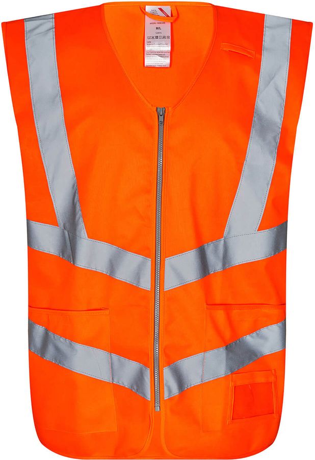 Safety Verkehrsweste mit Reflexstreifen - inkl. Taschen und Reissverschluss