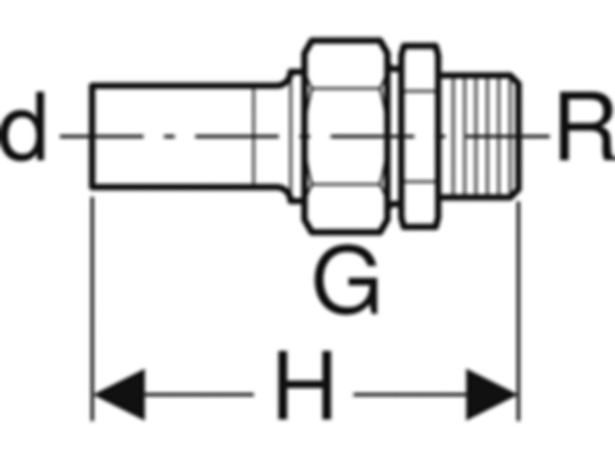 MPF-Verschrb. San. Nr.35405 22-3/4" - Spitzende 22, 3/4"AG lösbar