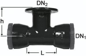 Schraubmuffen-T 2 Muffen/ 1 Flansch - Fig. 2357