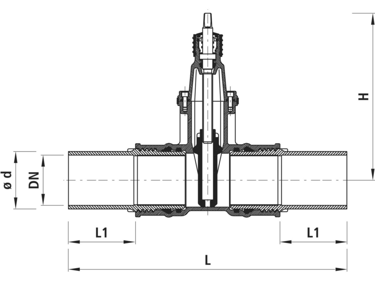 PE-Einschweiss-Schieber Hawle, PN 16