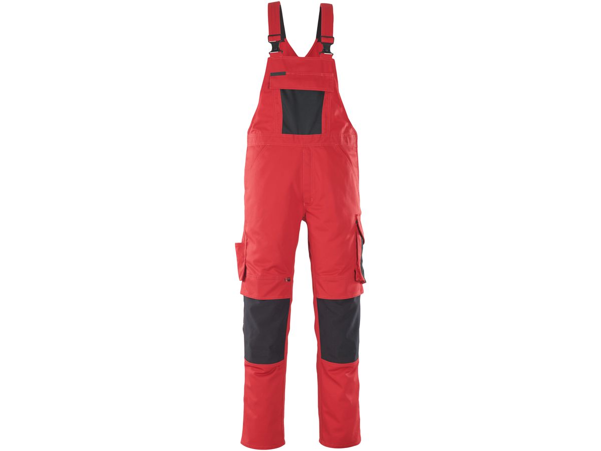 Leipzig Latzhose rot-schwarz Gr. 90C60 - 70% polyester / 30% tencel