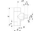HDPE-Druck-Tee PE 100 S-5 160/063 mm - verl. Schenkel