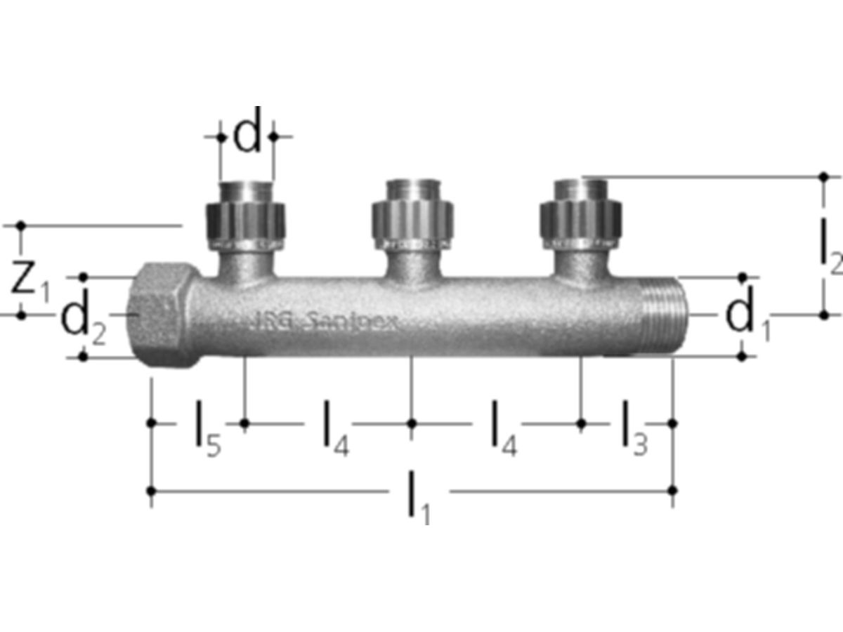 Sanipex UP-Verteiler 3-fach
