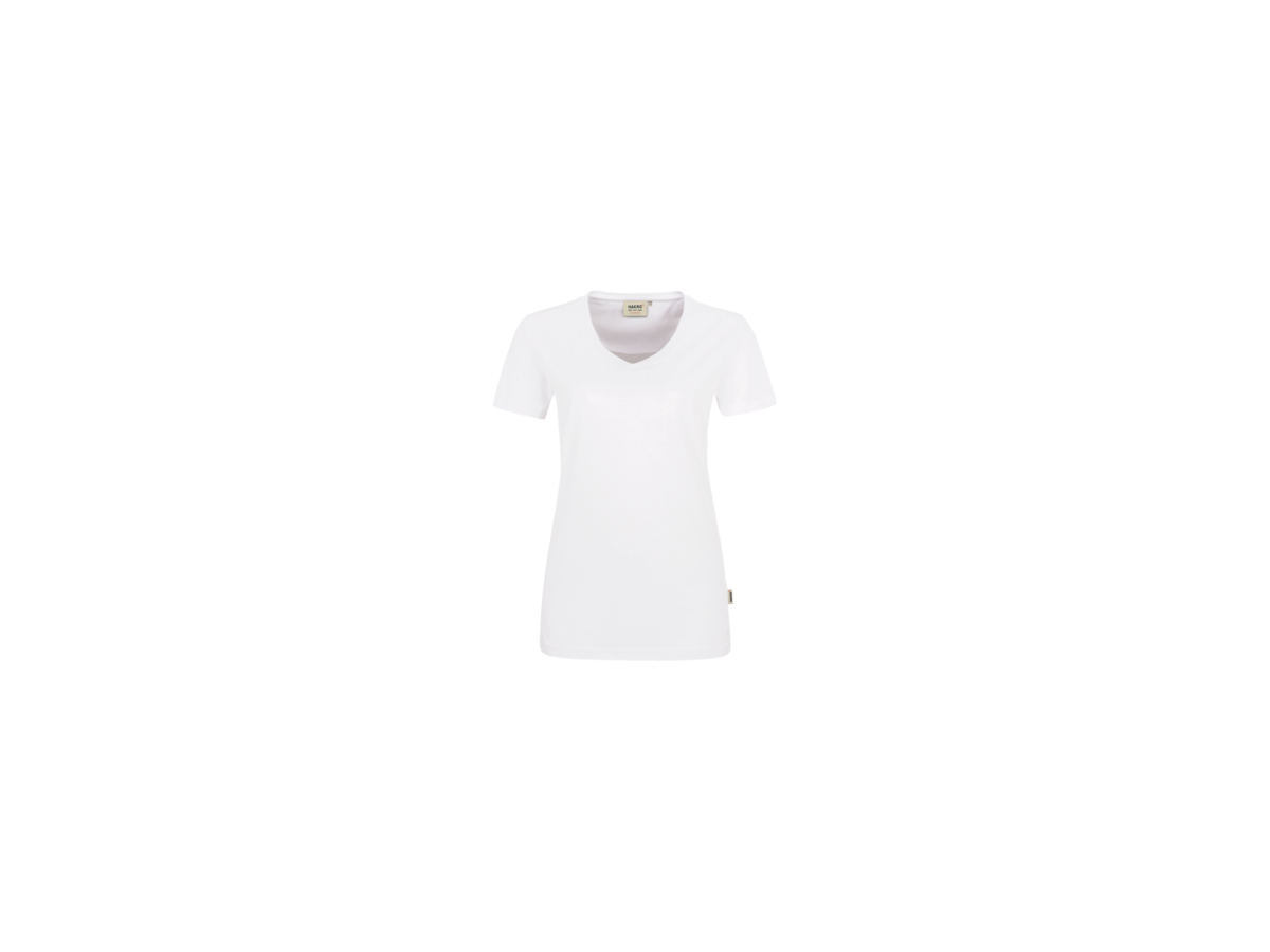 Damen-V-Shirt Performance Gr. 4XL, weiss - 50% Baumwolle, 50% Polyester, 160 g/m²