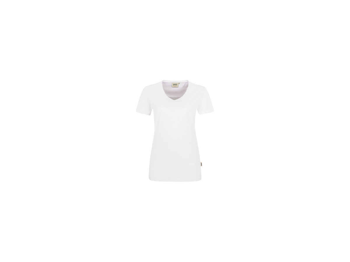 Damen-V-Shirt Performance Gr. M, weiss - 50% Baumwolle, 50% Polyester