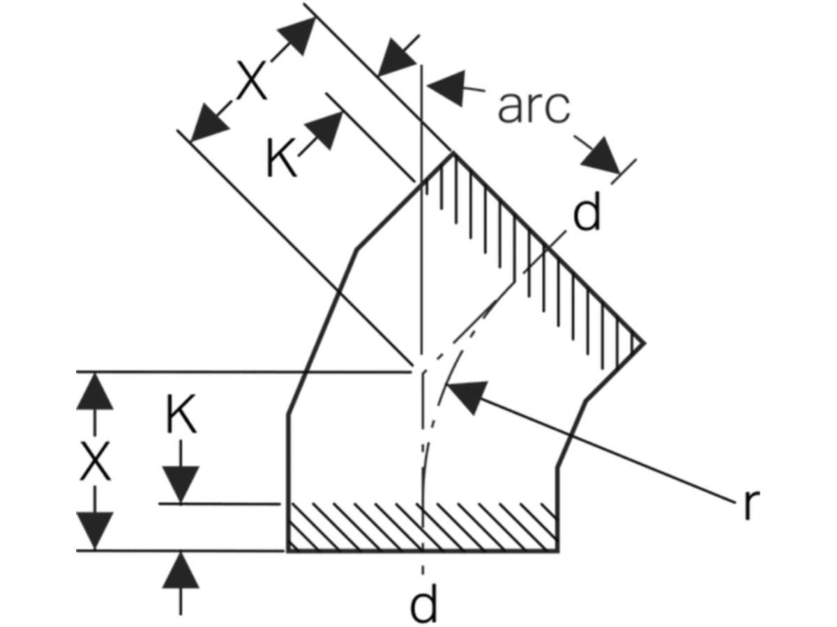 Geberit-Segmentbogen 45°    315