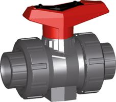 Kugelhahn Typ 546 PVC-U metrisch - mit integrierter Befestigung und Klebm.