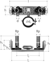 iFIT Armaturenplatte für GIS Profil - 1/2" m.Anschl.iFIT 16/20,RS Dm 50-57