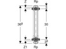 Geberit Wasserstrecke Rp 3/4" - mit Unterputzabsperrventil JRG LegioStop