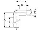 Geberit PE Modul-Anschlussbogen - für Waschtisch/Urinal/Bidet