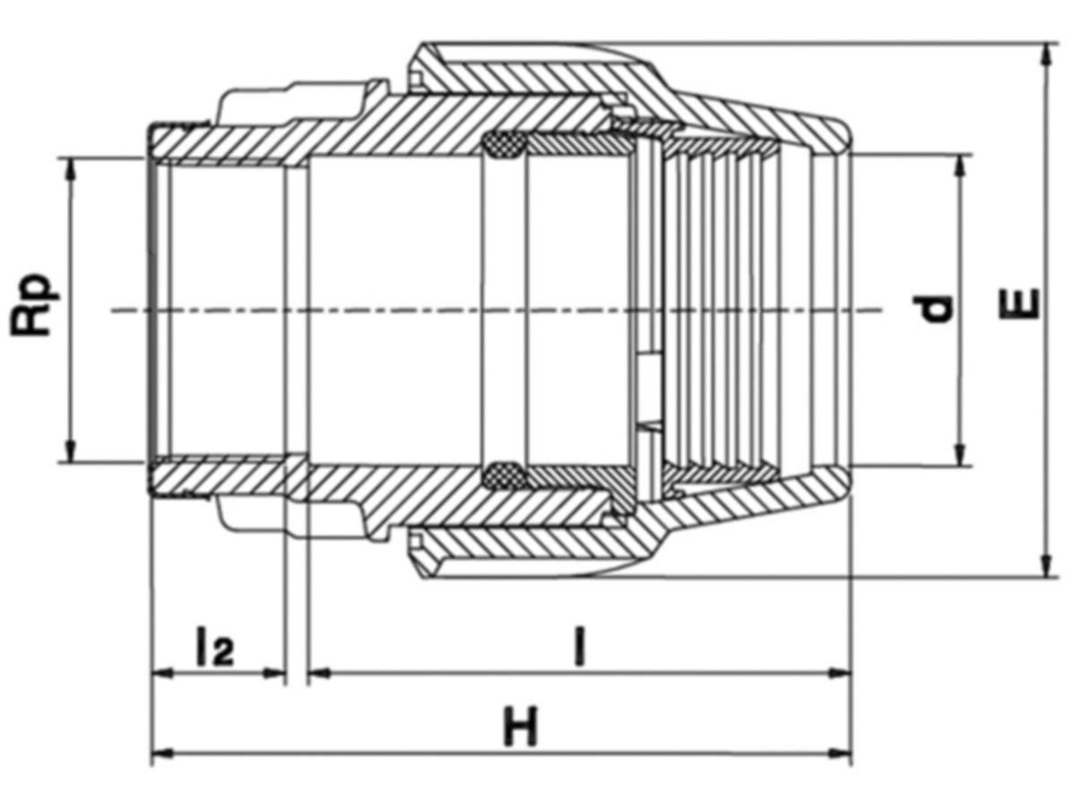 Anschlussverschraubung PLASSON 7030 - 32x  1" Innengewinde