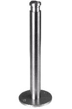Brüstungs-Aufbau in Edelstahl geschliff. - Wst. 4301, für Handlauf, Rondelle 80x5mm