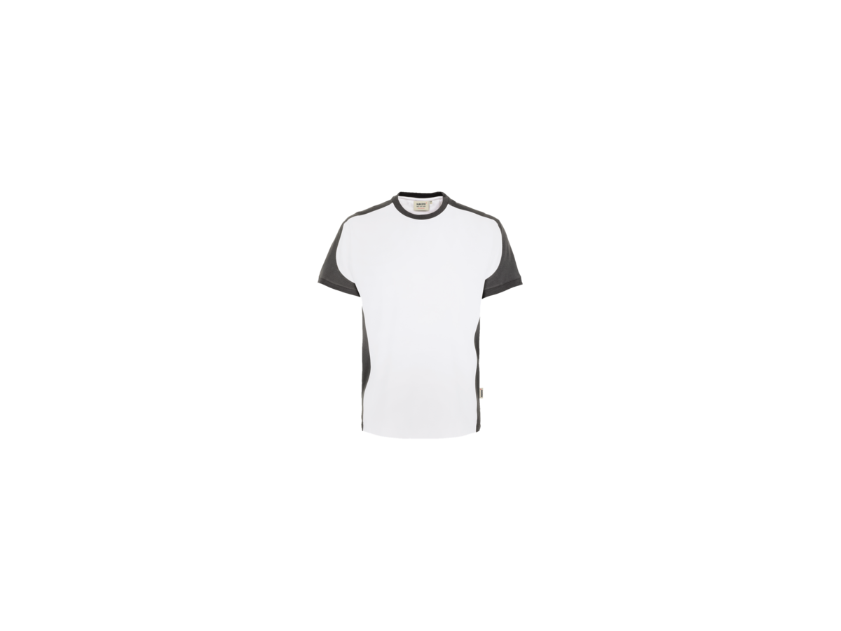 T-Shirt Contrast Perf. XS weiss/anth. - 50% Baumwolle, 50% Polyester, 160 g/m²