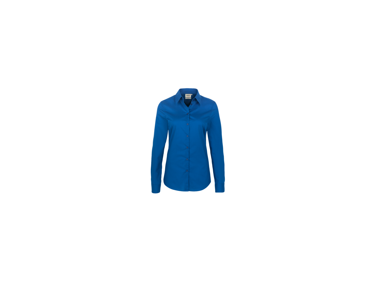 Bluse 1/1-Arm Perf. Gr. L, royalblau - 50% Baumwolle, 50% Polyester