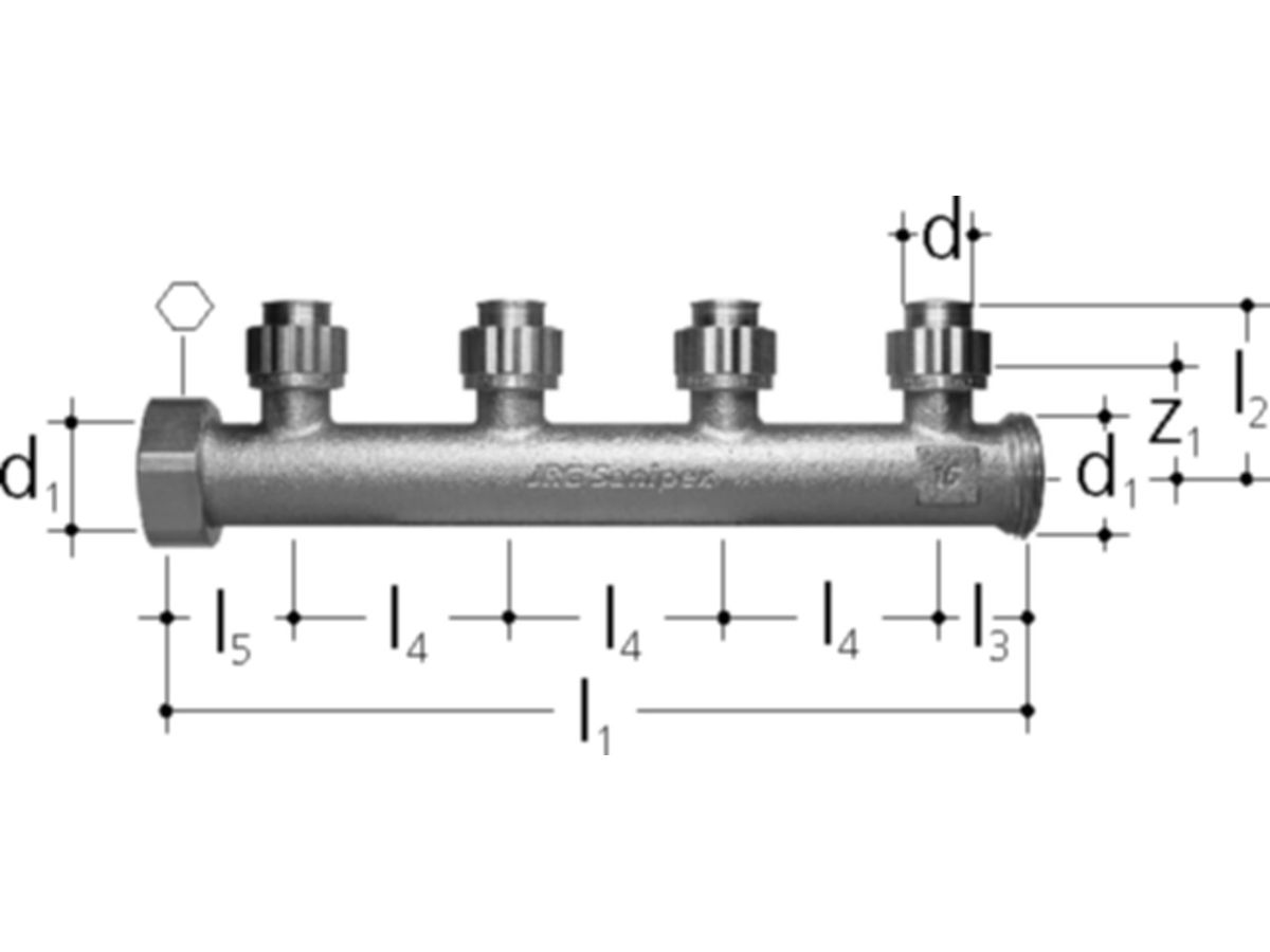 Sanipex Verteiler 4-fach