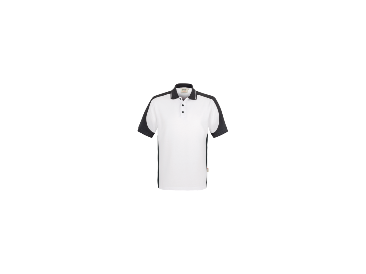 Poloshirt Contrast Perf. L weiss/anth. - 50% Baumwolle, 50% Polyester, 200 g/m²