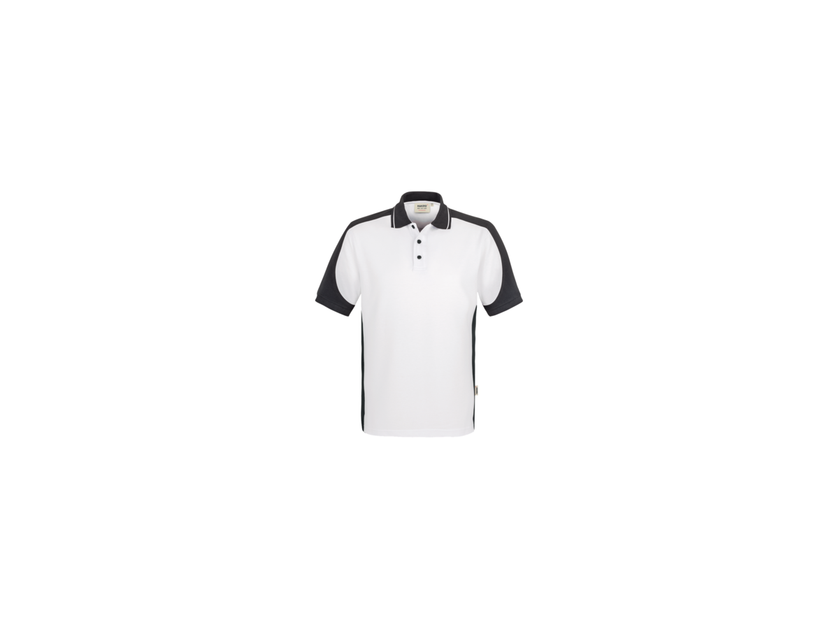 Poloshirt Contrast Perf. 2XL weiss/anth. - 50% Baumwolle, 50% Polyester, 200 g/m²