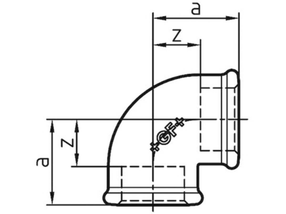 Winkel +GF+ verz. Nr. 90 3/8-1/4"