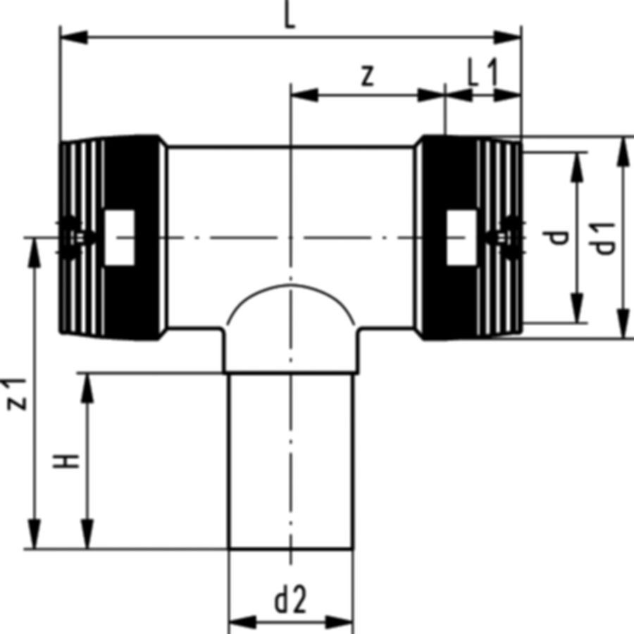 T-Stück reduz. PE 100 S-5 SDR 11 ELGEF - 5 bar Gas / 16 bar Wasser