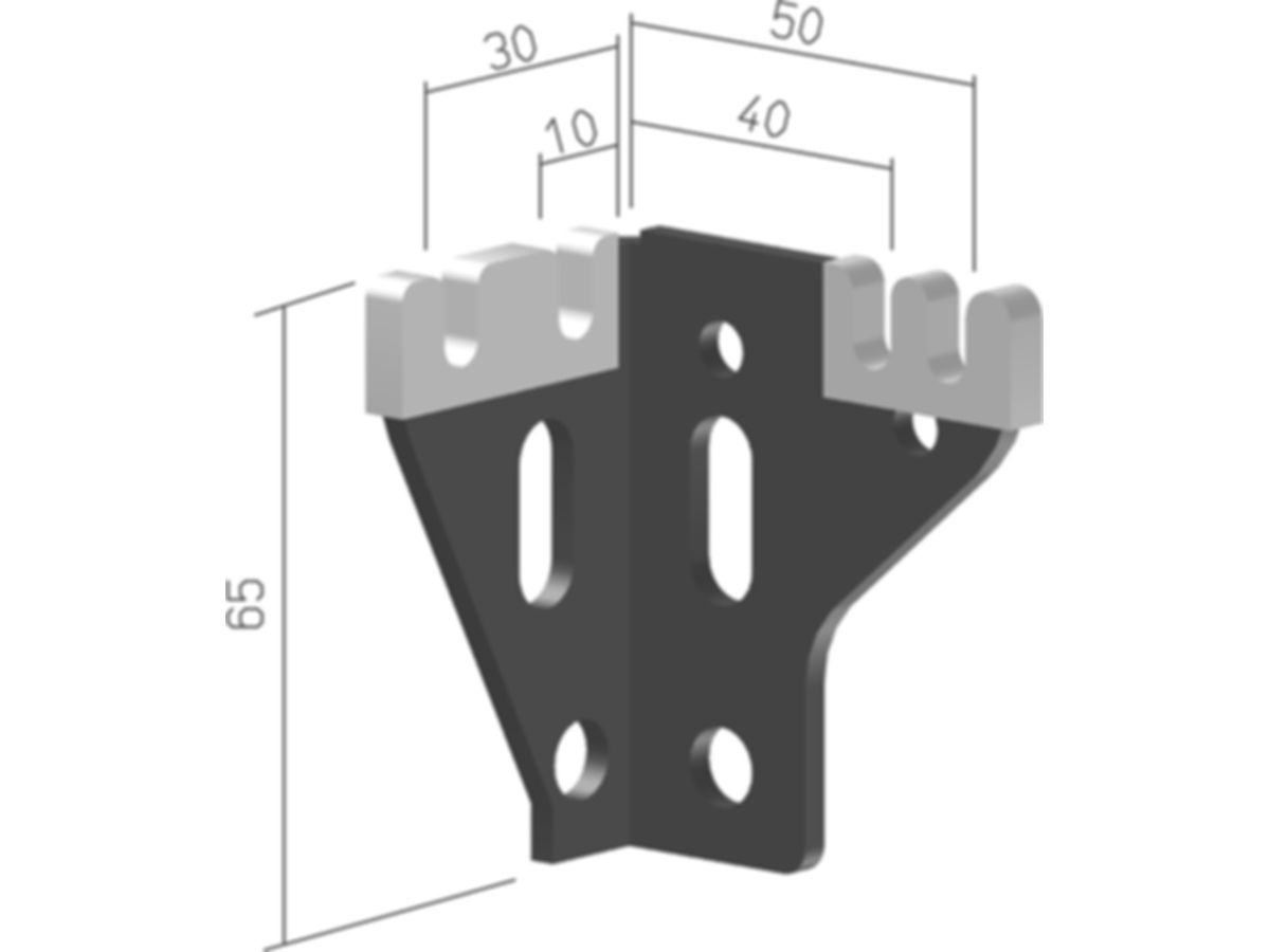 Winkelkonsole mit 4 fixen Wandabständen - von 10,30,40,50mm L=Links R=Rechts