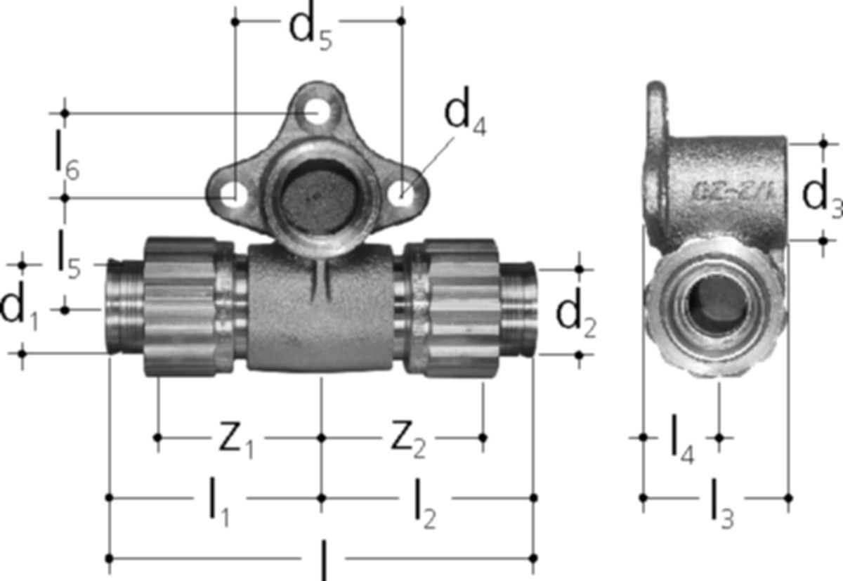 Sanipex Armaturanschlüsse doppelt IG - aus Rotguss, mit Bördel-Verschraubung
