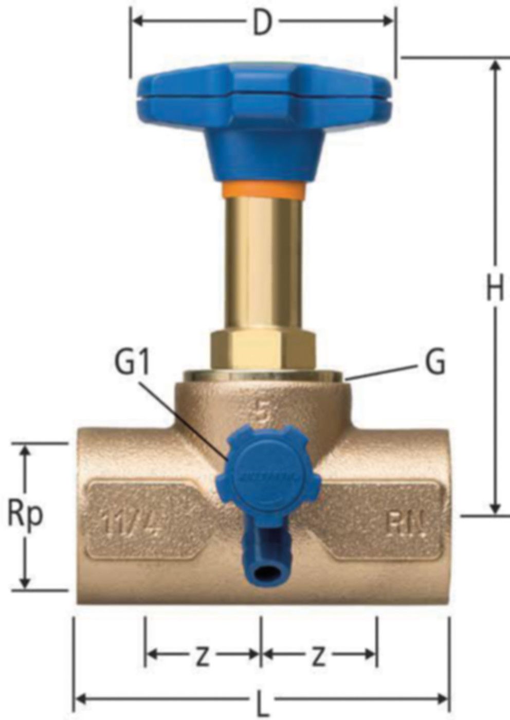 Geradsitzventil 3/4" - mit Entleerung