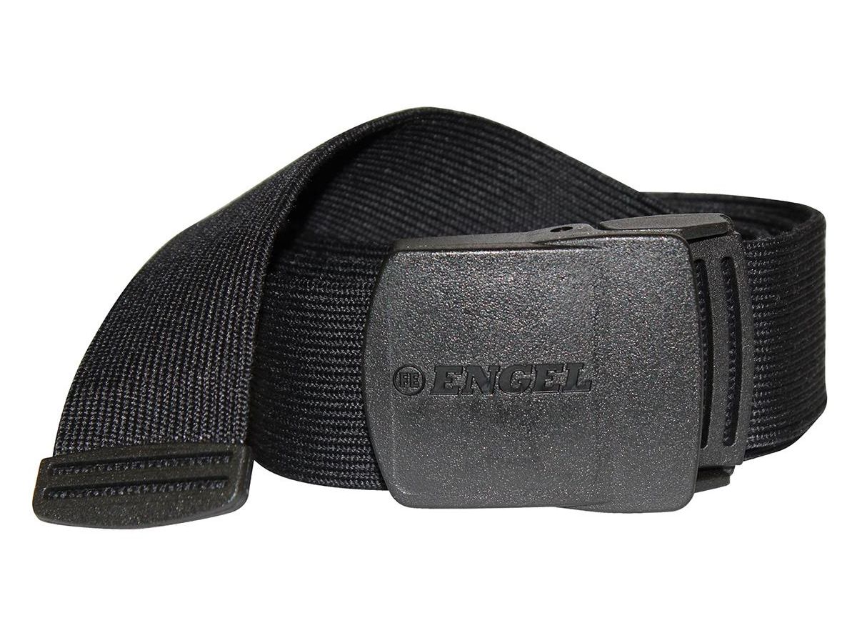 Gürtel mit Plastikschnalle, schwarz - Länge: 110 cm