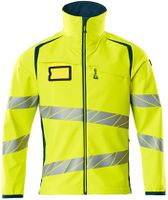 Soft Shell Jacke, Gr. 2XL - hi-vis gelb/dunkelpetroleum, 100% PES