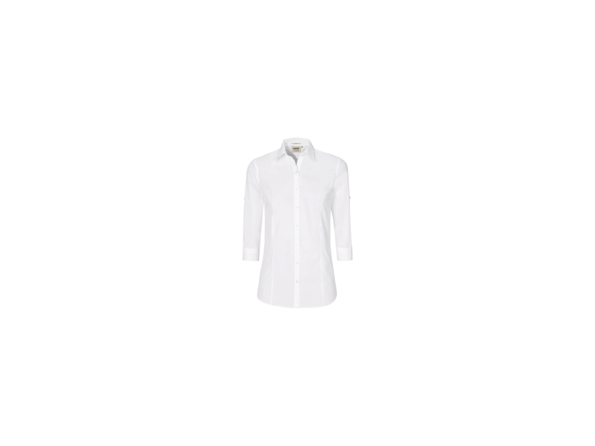 Bluse Vario-¾-Arm Perf. Gr. 6XL, weiss - 50% Baumwolle, 50% Polyester, 120 g/m²