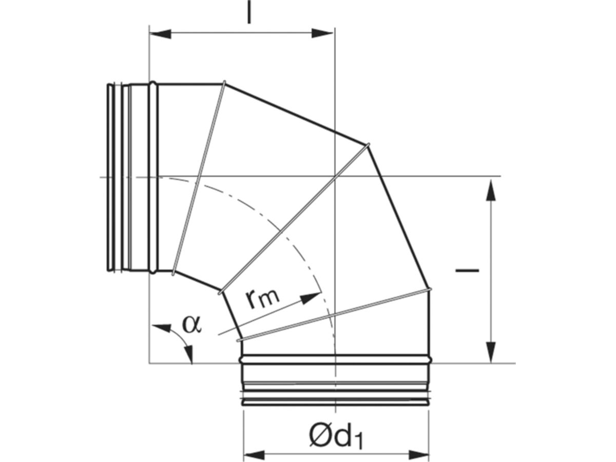 Segmentbogen 90° 355 mm - BFU