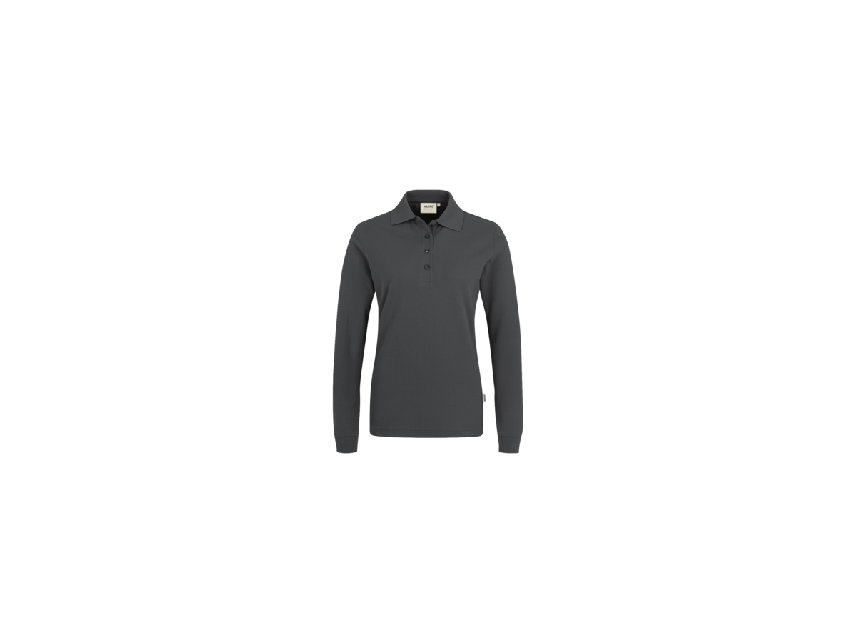 Damen-Longsl.-Polosh. Perf. XS anth. - 50% Baumwolle, 50% Polyester, 220 g/m²