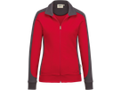 Damen-Sw.jacke Contr. Perf. XL rot/anth. - 50% Baumwolle, 50% Polyester, 300 g/m²