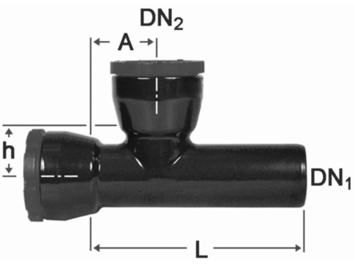 Schraubmuffen-T 2 Muffen/ 1 Spitzende - Fig. 2350