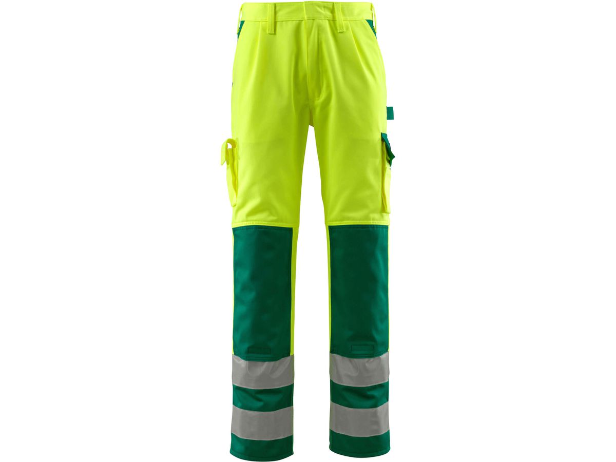 Olinda Hose mit Knietaschen, Gr. 76C47 - hi-vis gelb/grün, 65% PES / 35% CO