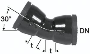 HD Bogen 30°, 2 Schraubmuffen - Fig. 2323a