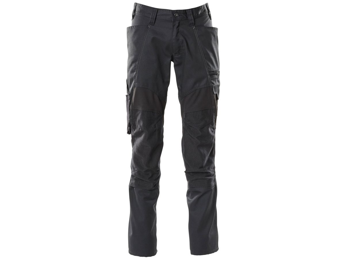 Hose mit Knietaschen, Gr. 82C46 - schwarz, Stretch-Einsätze