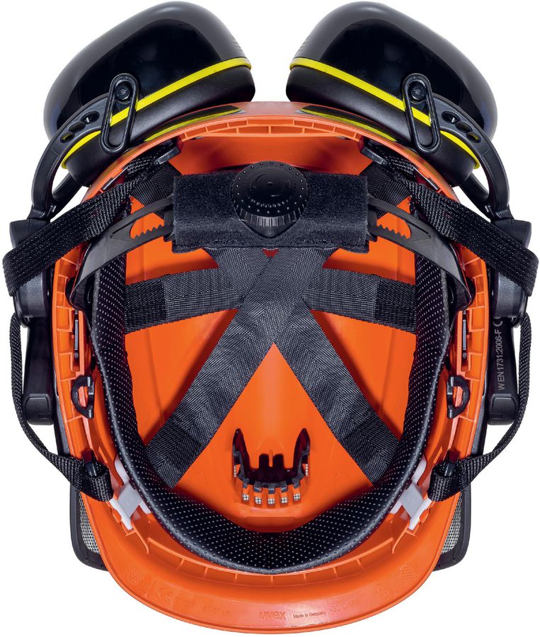 UVEX pheos forestry Schutzhelm orange - mit Metallvisier und Gehörschutz
