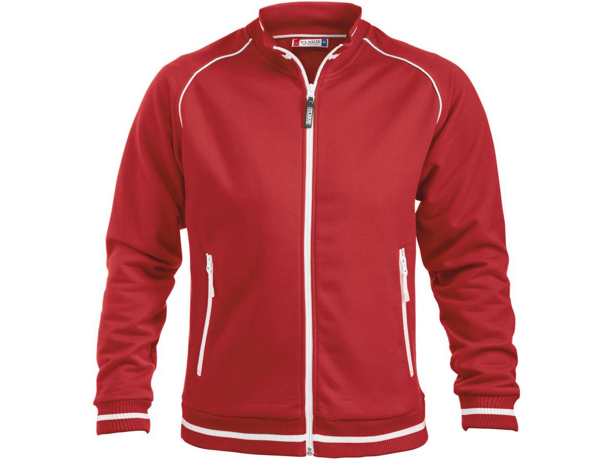 CLIQUE CRAIG Unisex-Sweatjacke Grösse XL - rot, 80% Polyest. 20% Baumw. 300 g/m2