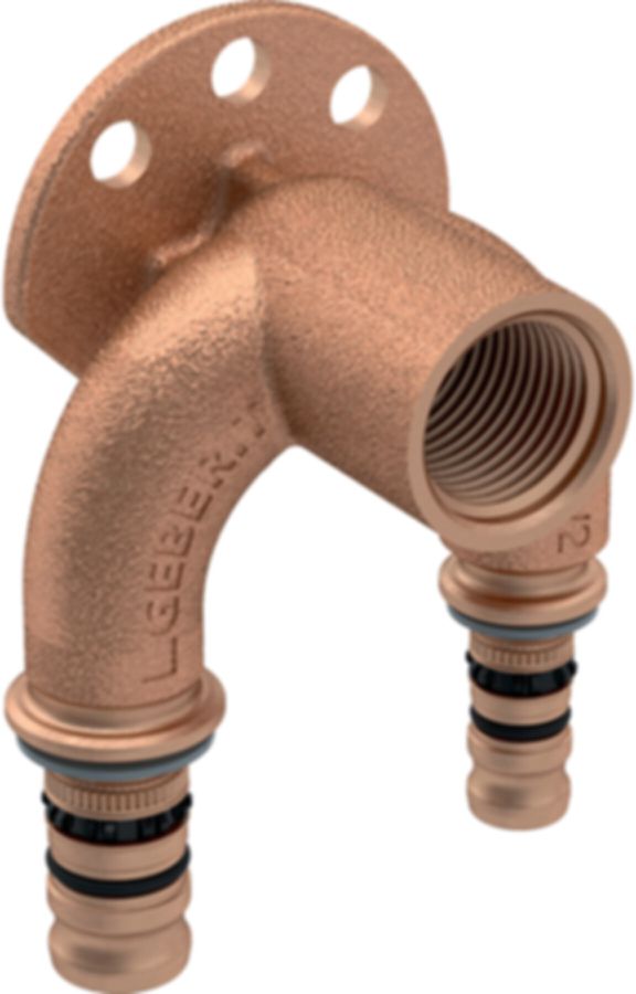 Geberit Mepla-Doppelanschlusswinkel - 90°, Rp 1/2"
