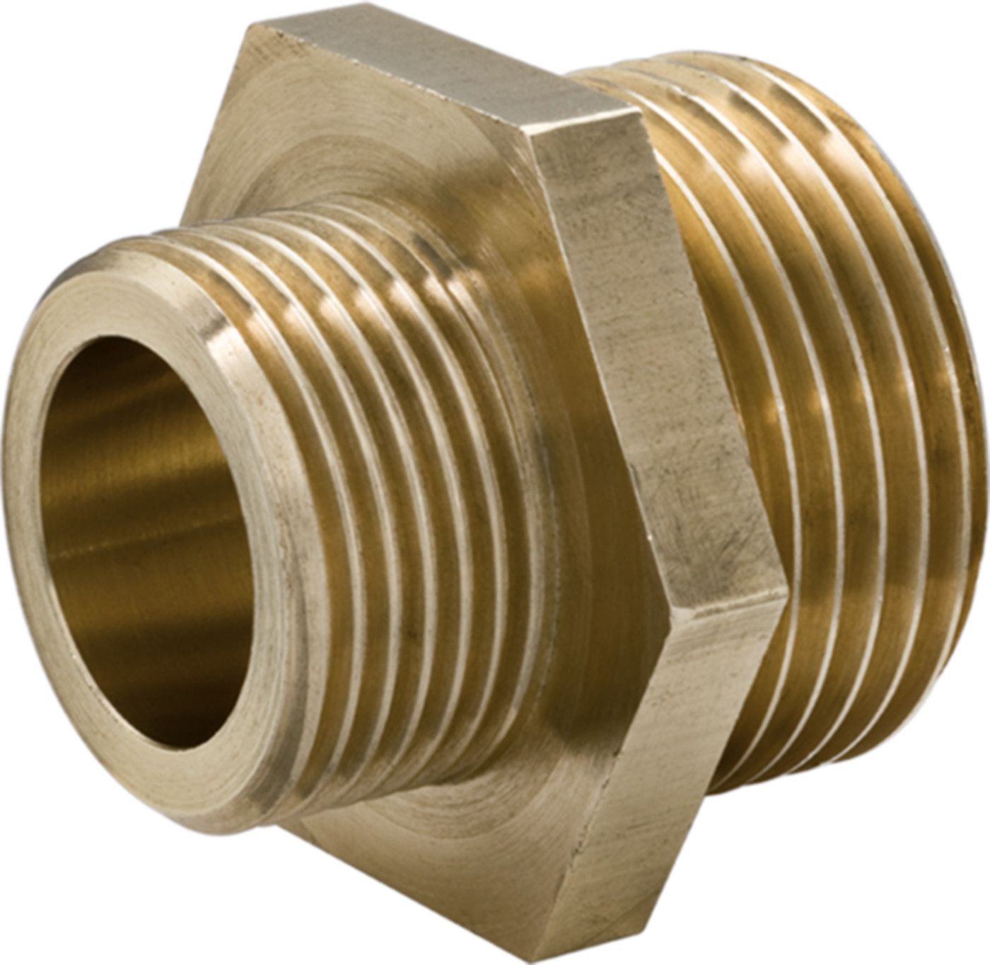 Doppelnippel flachdichtend reduziert - Messing