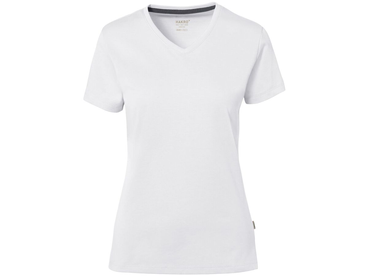 Damen V-Shirt Cotton Tec Gr. L - weiss, 50% CO / 50% PES, 185 g/m²