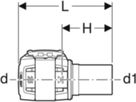 Übergänge Edelstahl - GEBERIT FlowFit 18 / d Ø 20 mm